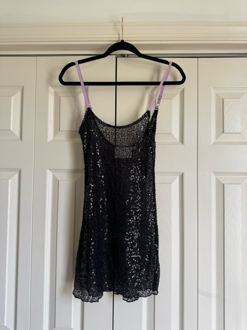 NWT Lush Sleeveless Mesh Sequin Black Mini Dress Size Small